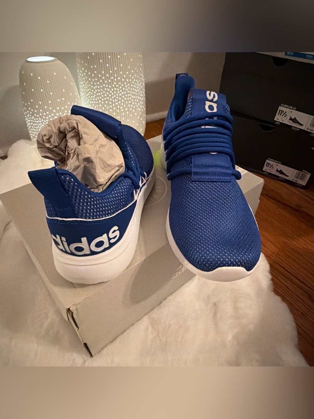 adidas men’s Blue Lightweight Athletic Sneakers